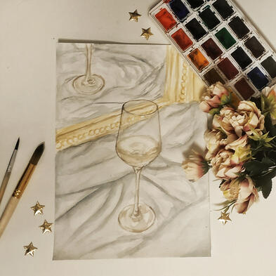 watercolour champagne